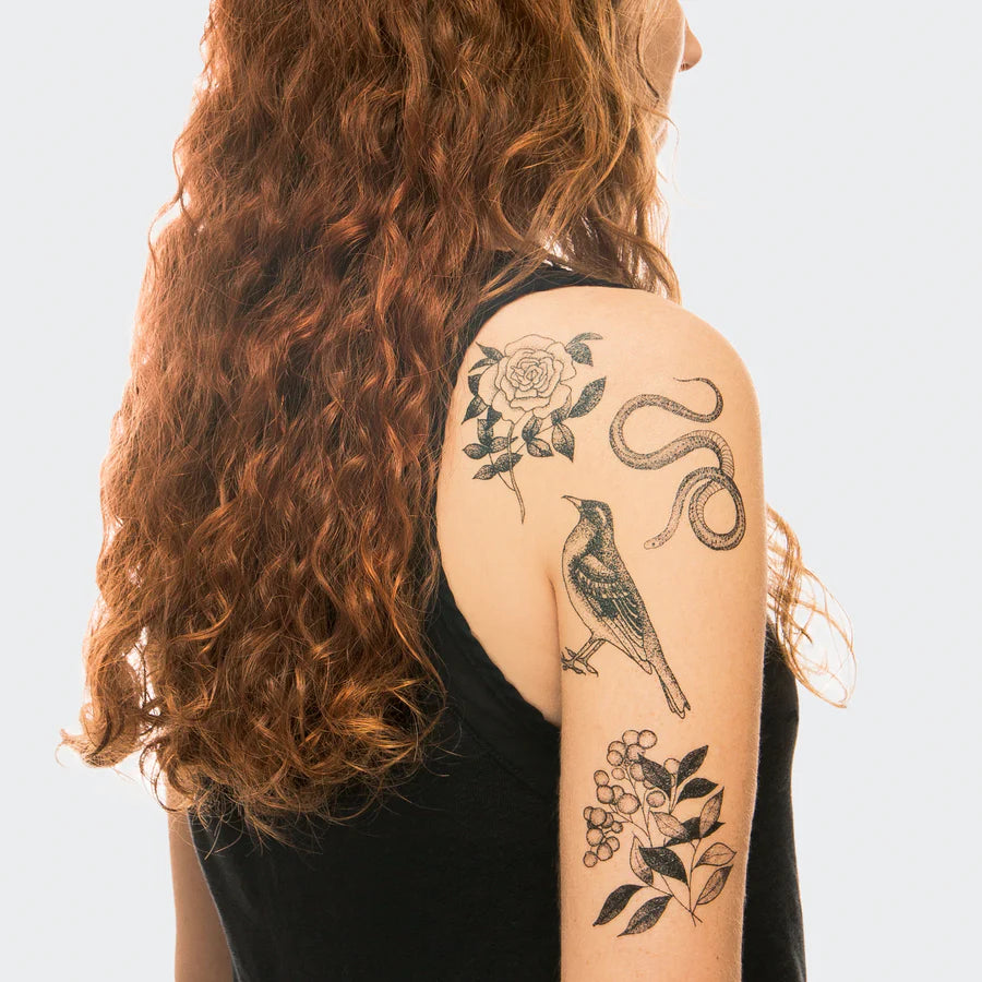 Flora and Fauna Tattoo Set