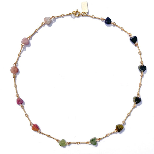 Tourmaline Minimal Charm Necklace