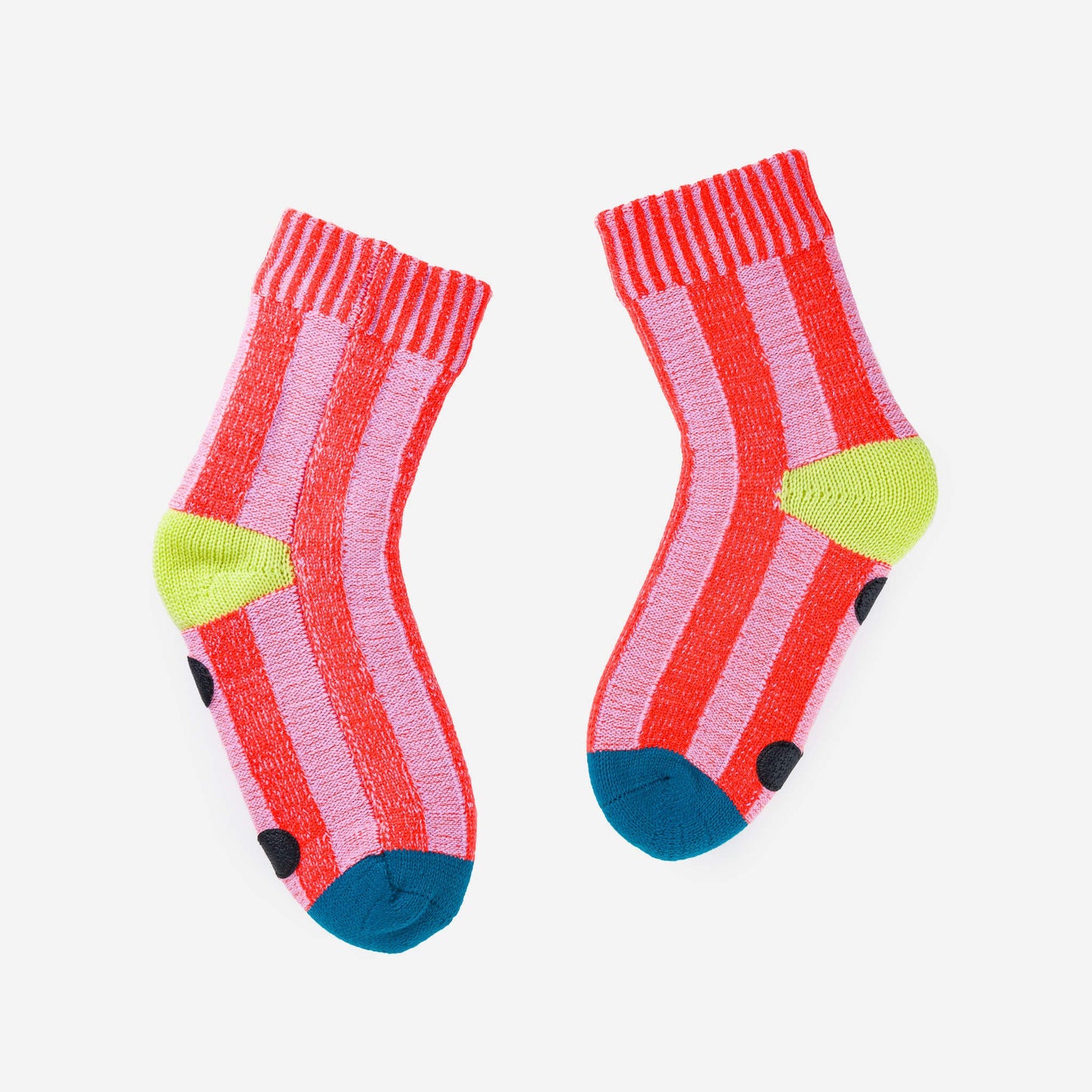 Super Stripe House Socks - Peach Cobalt