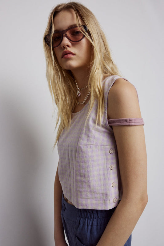 Eve Gravel Santini Shirt in Natural/Lilac