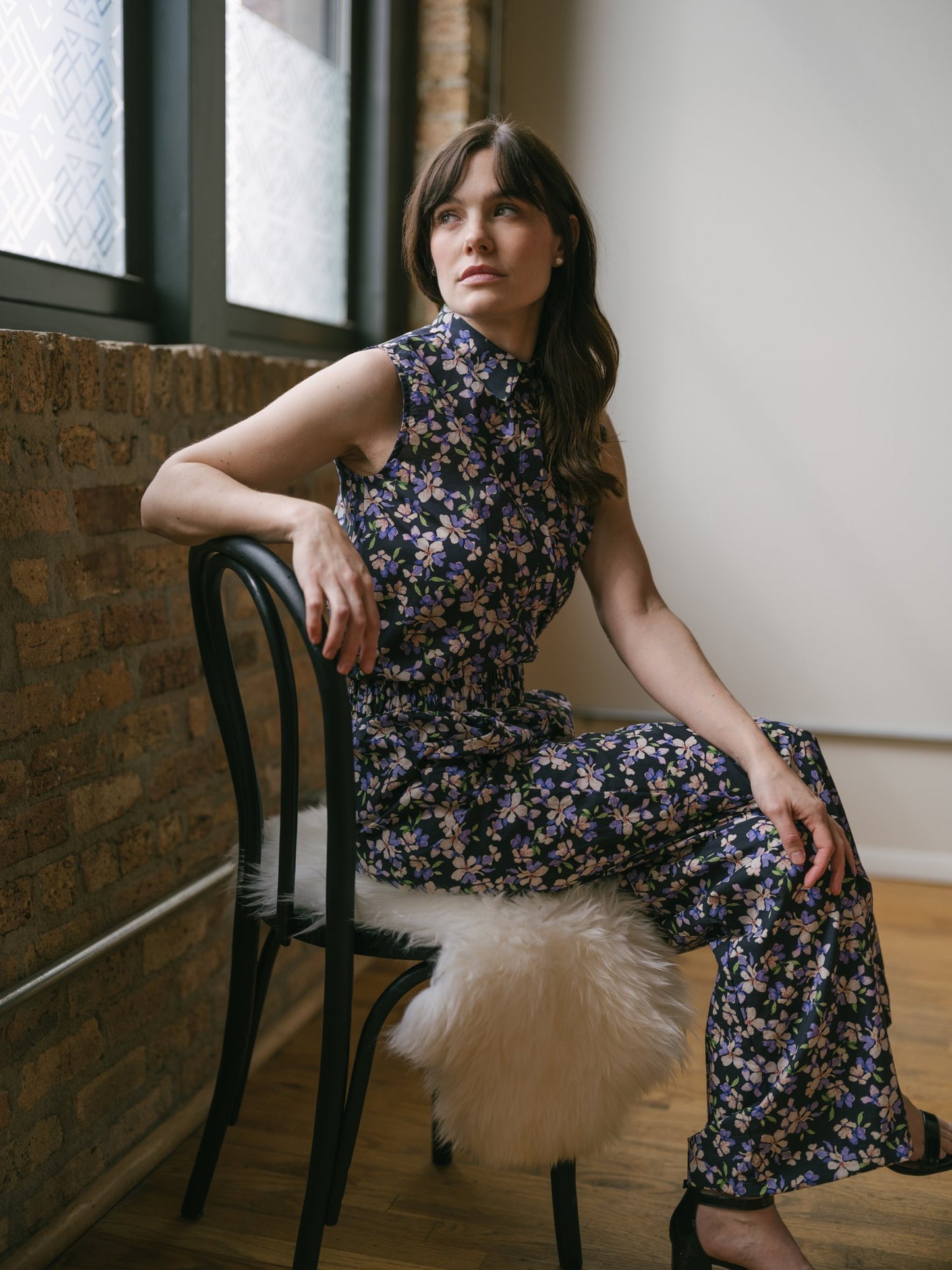 Addison Shirt in Violet & Midnight Florasl