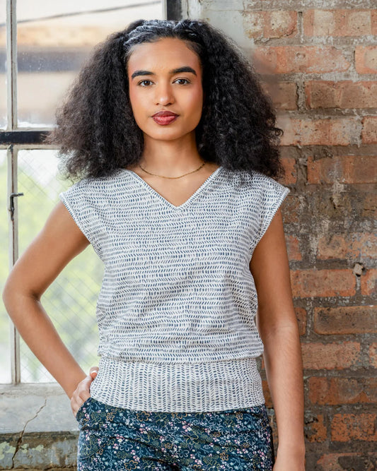 Squasht Banded Tee in Brushstrokes