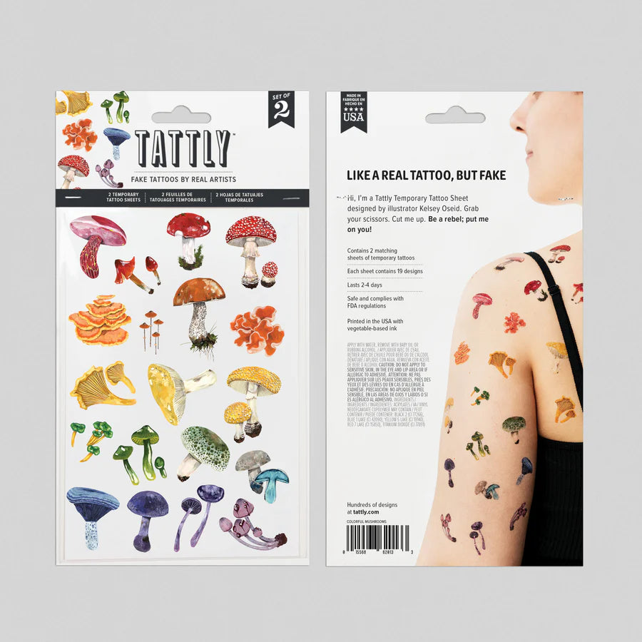 Colorful Musrooms Tattoo Sheet Set