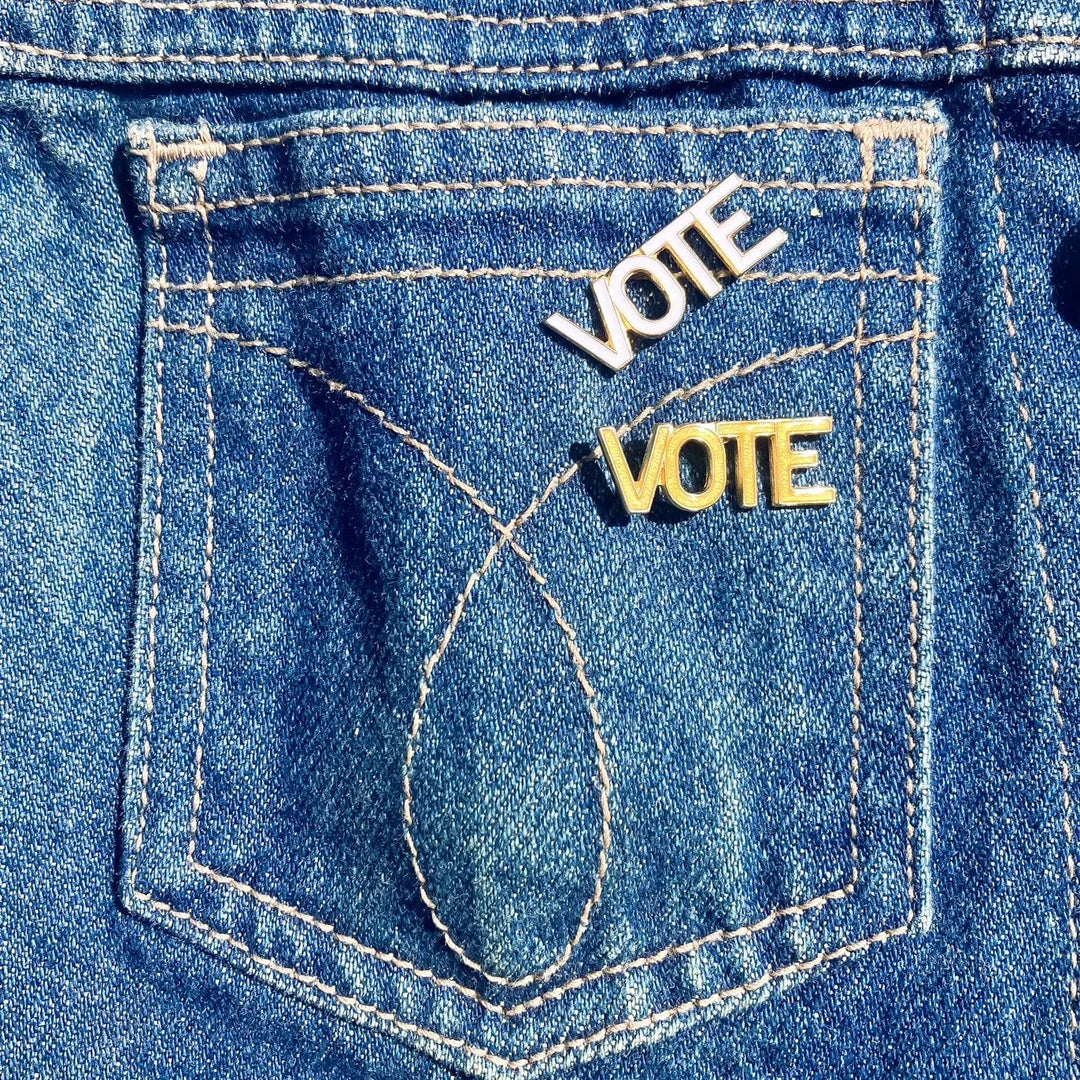 Vote Pin in Gold
