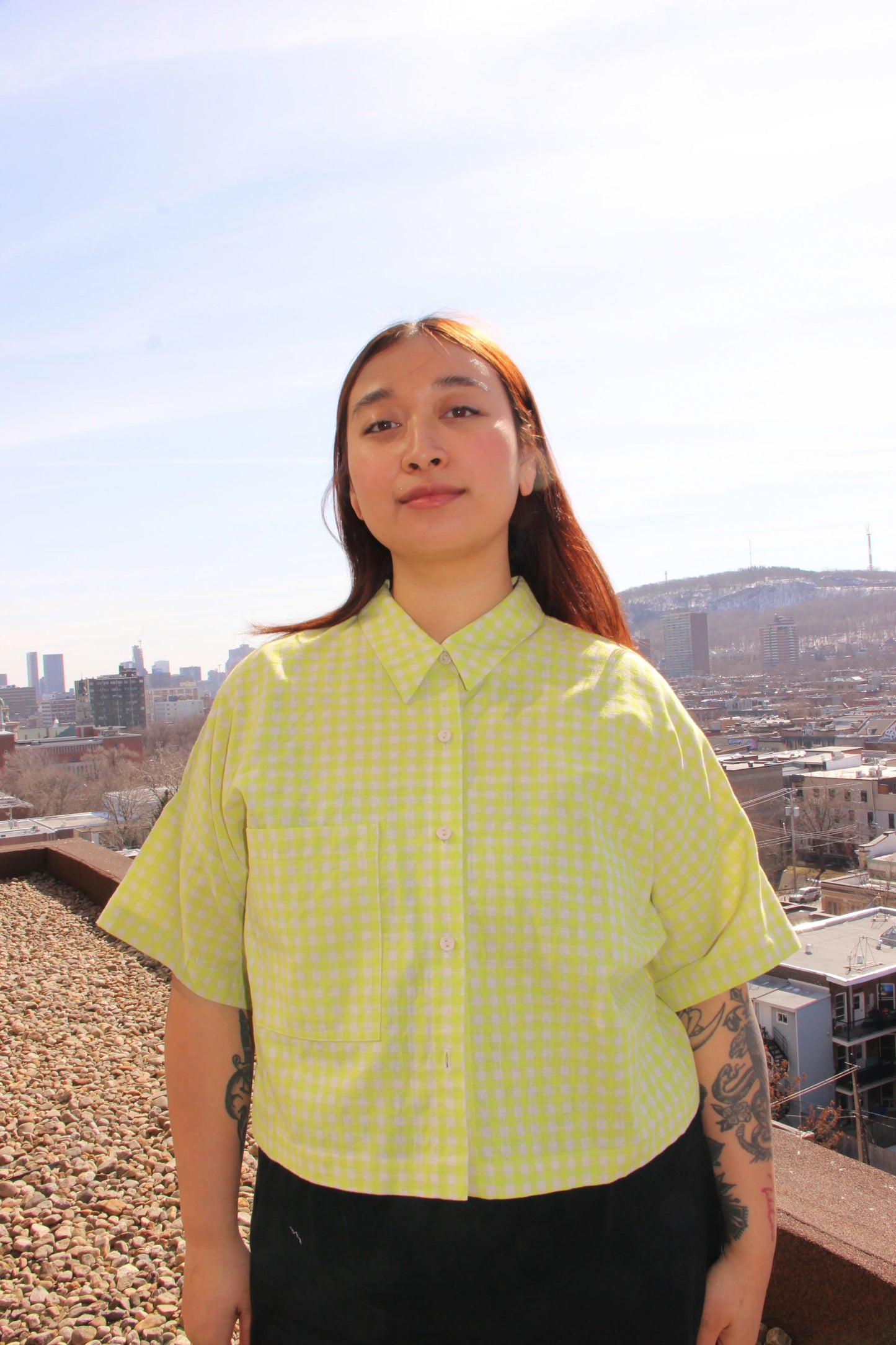 Eve Gravel Loounie Shirt in Natural/Lime