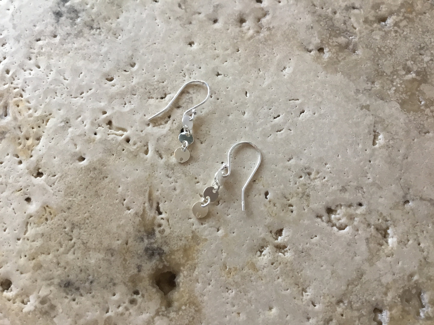 Coin Chain Drop Earring sterling silver