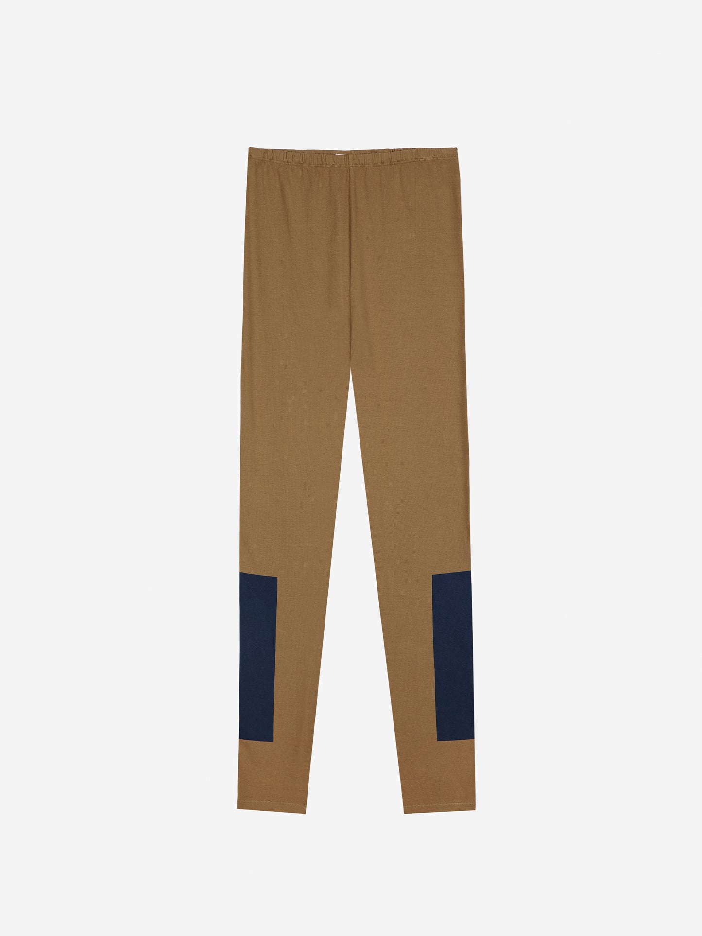 Olive Color Block Cotton Leggings