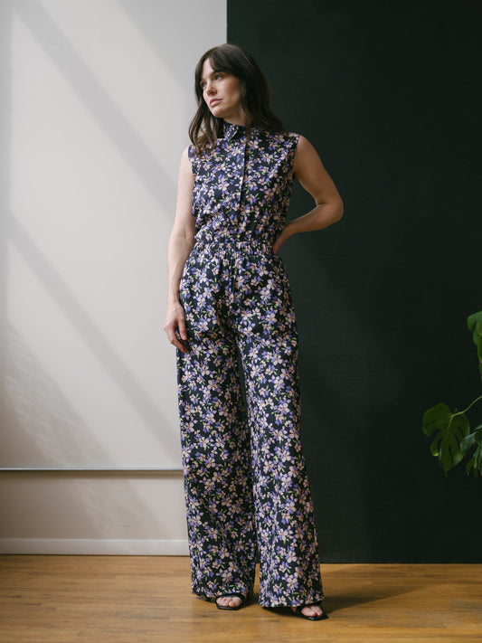 Addison Shirt in Violet & Midnight Florals