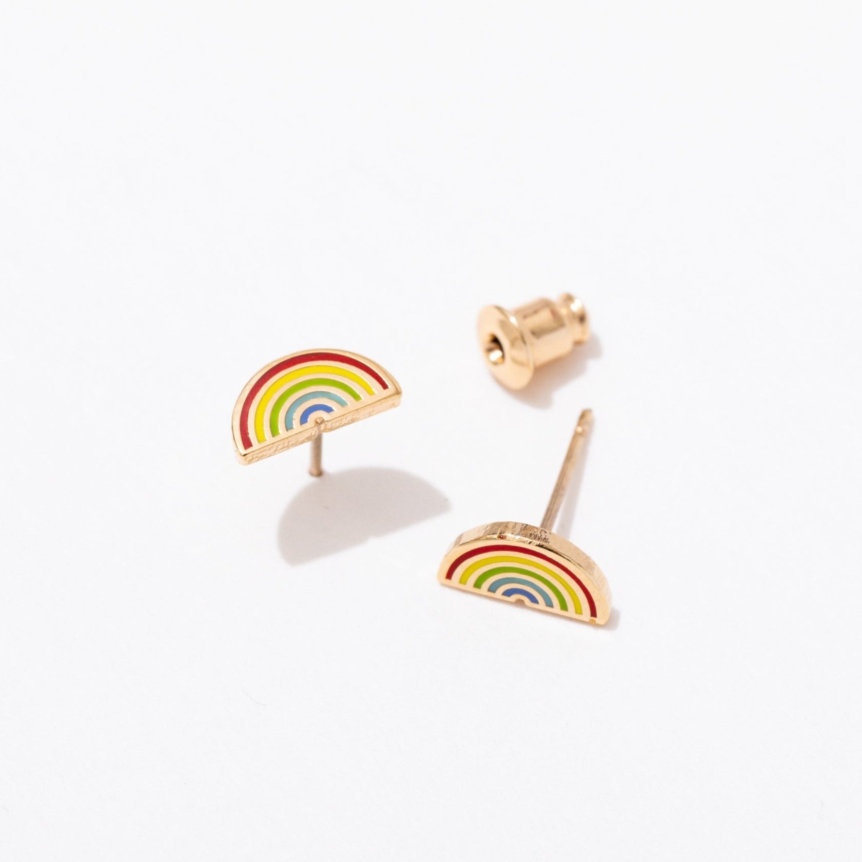 Rainbow Enamel Stud Earrings