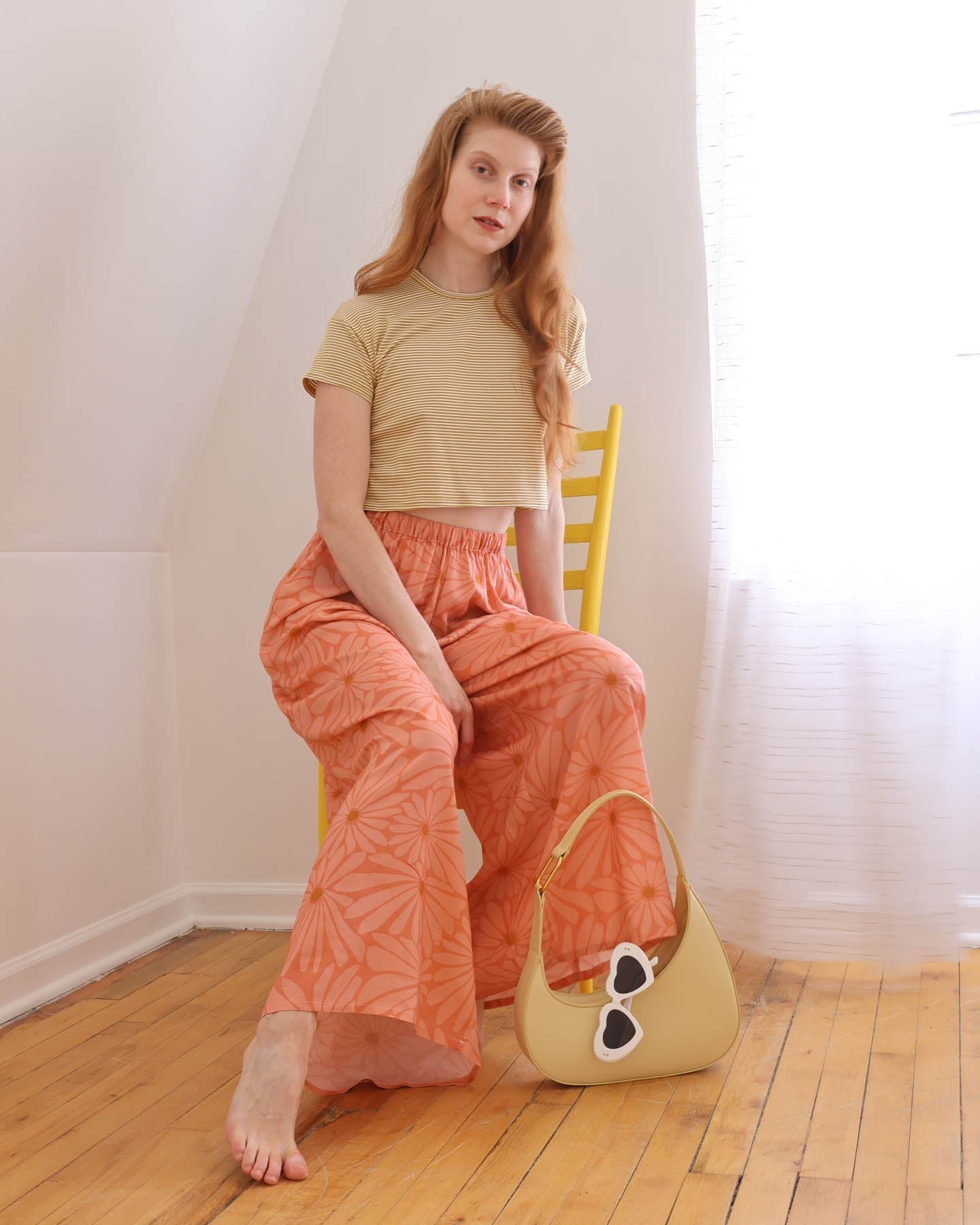 Alyssa Tee in Gold Stripe