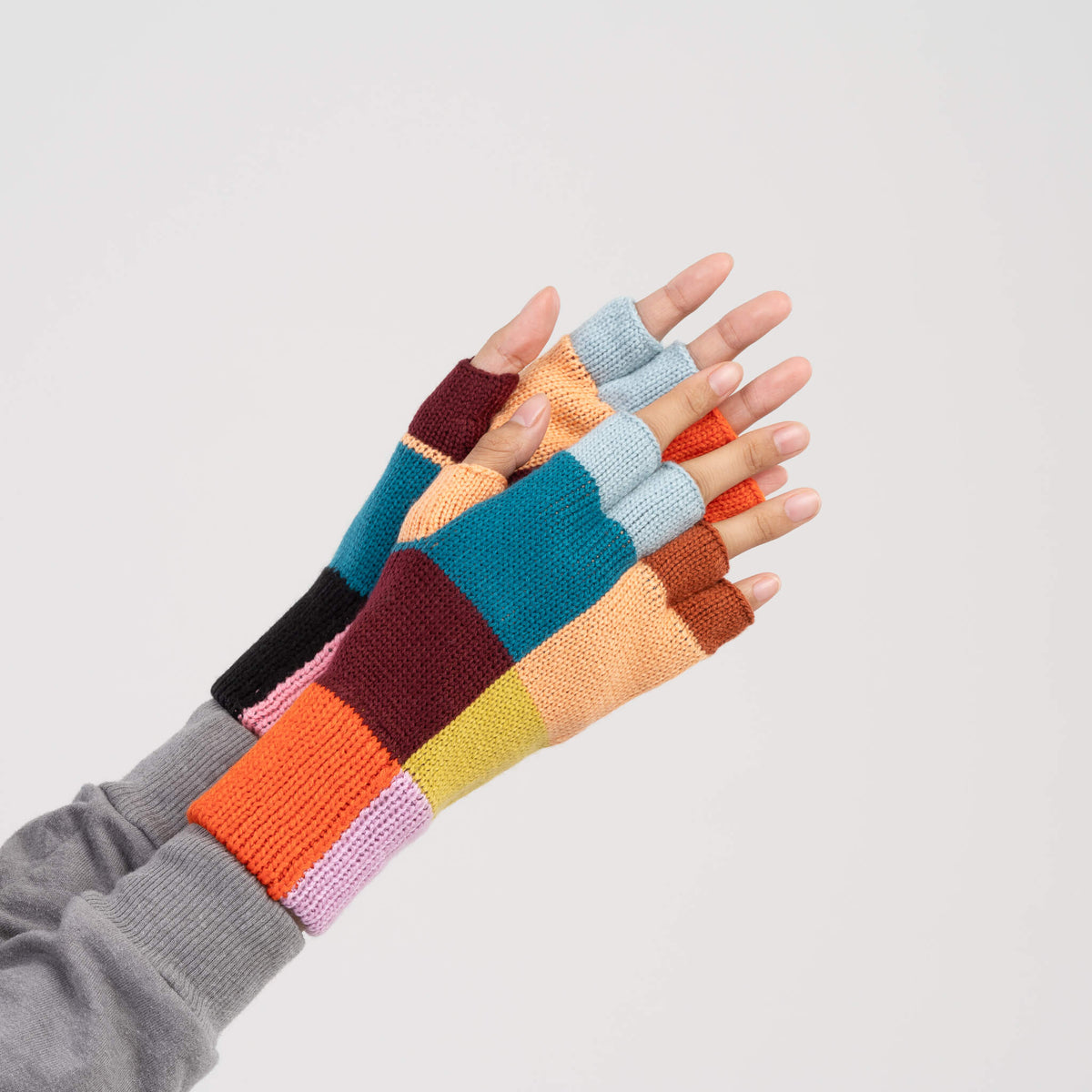 Color Patch Fingerless Gloves - Sport