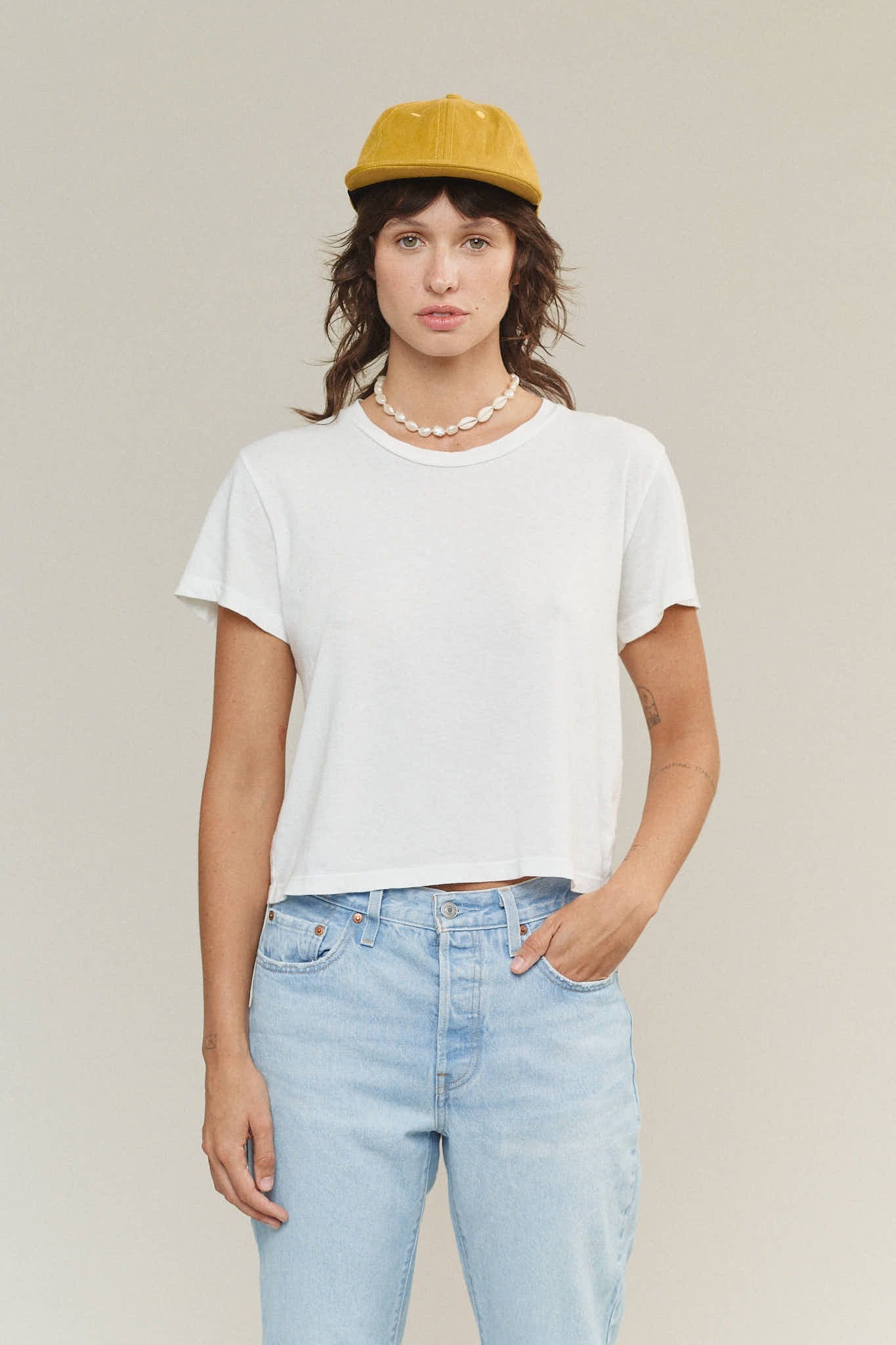 Cropped Ojai Tee in Coffee Bean