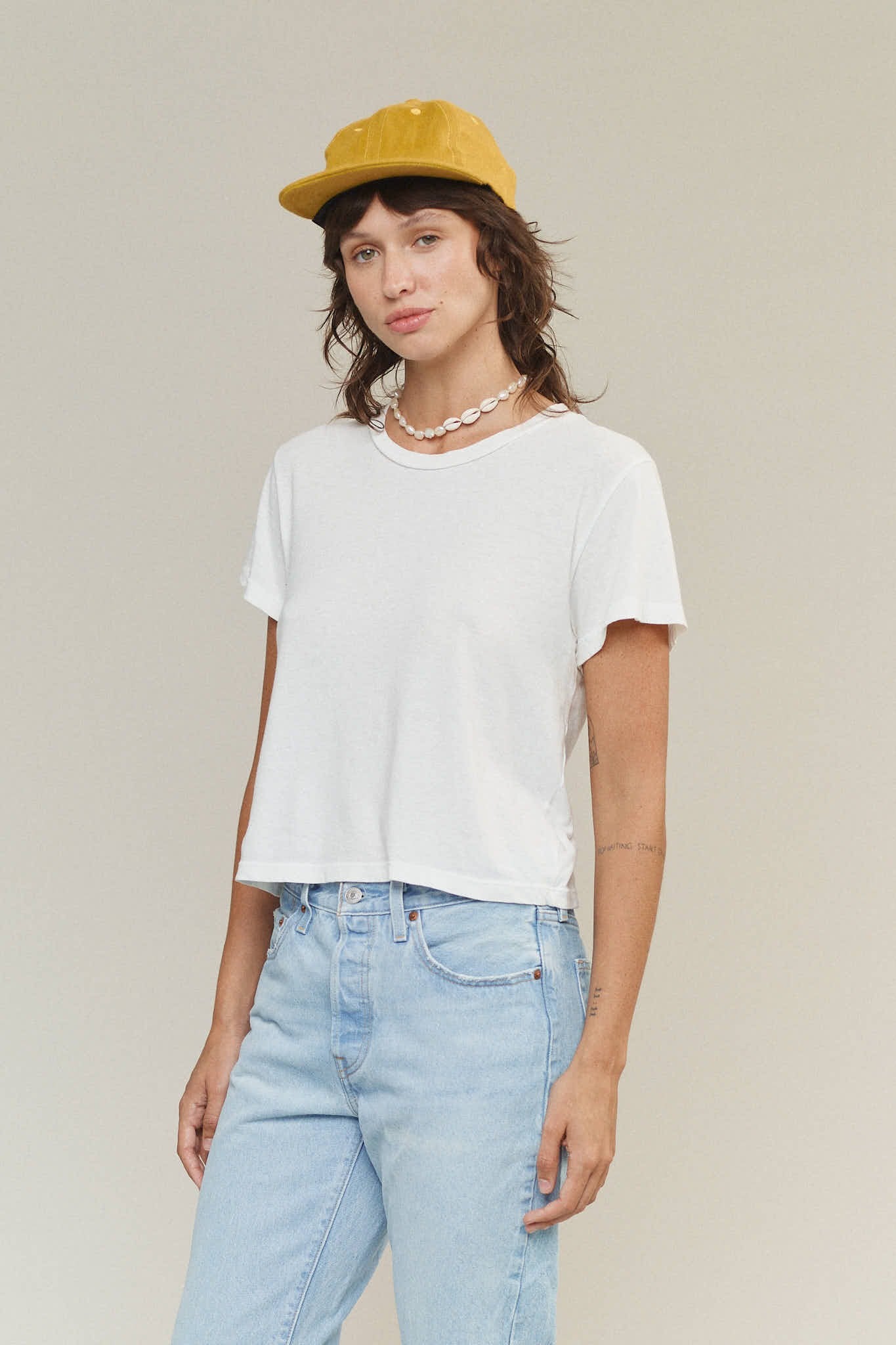 Cropped Ojai Tee in Coffee Bean