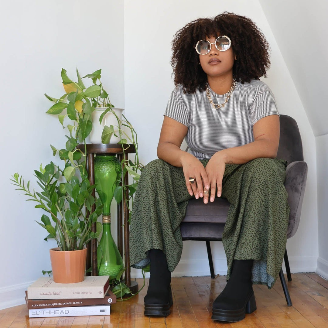 Alyssa Tee in Olive Stripe