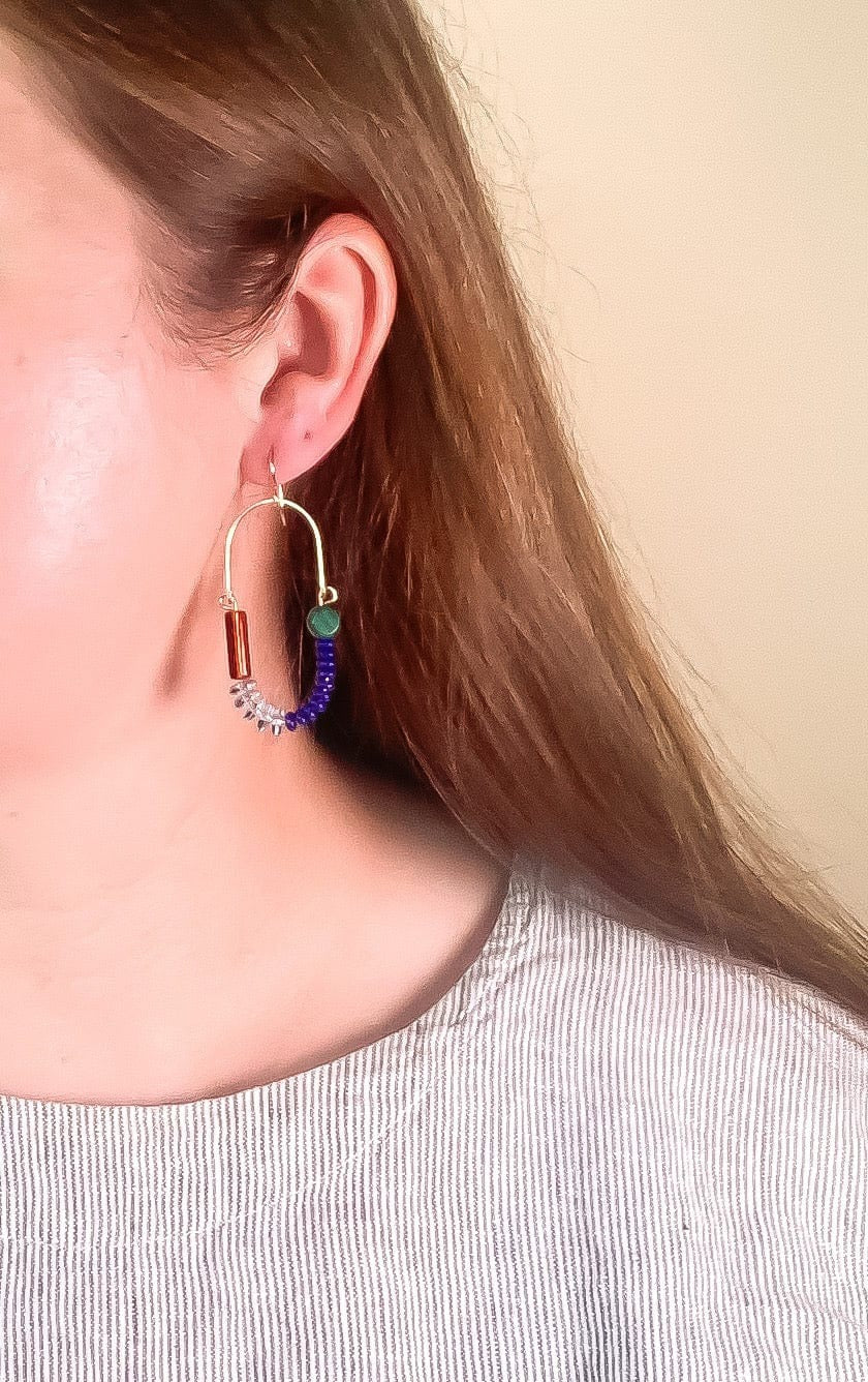 Balance Earrings - Cobalt, Sapphire, Mocha, and Malachite