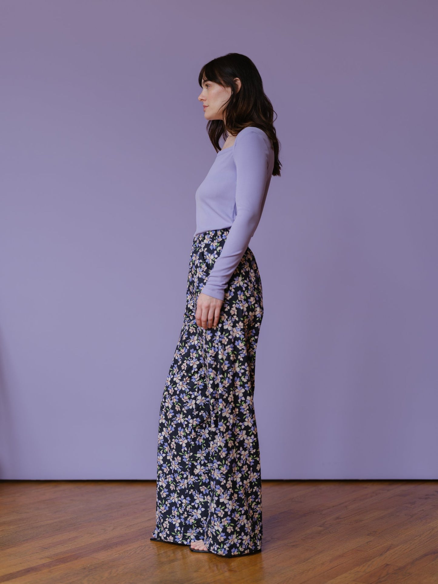 Luzon Pants in Violet & Midnight Florals