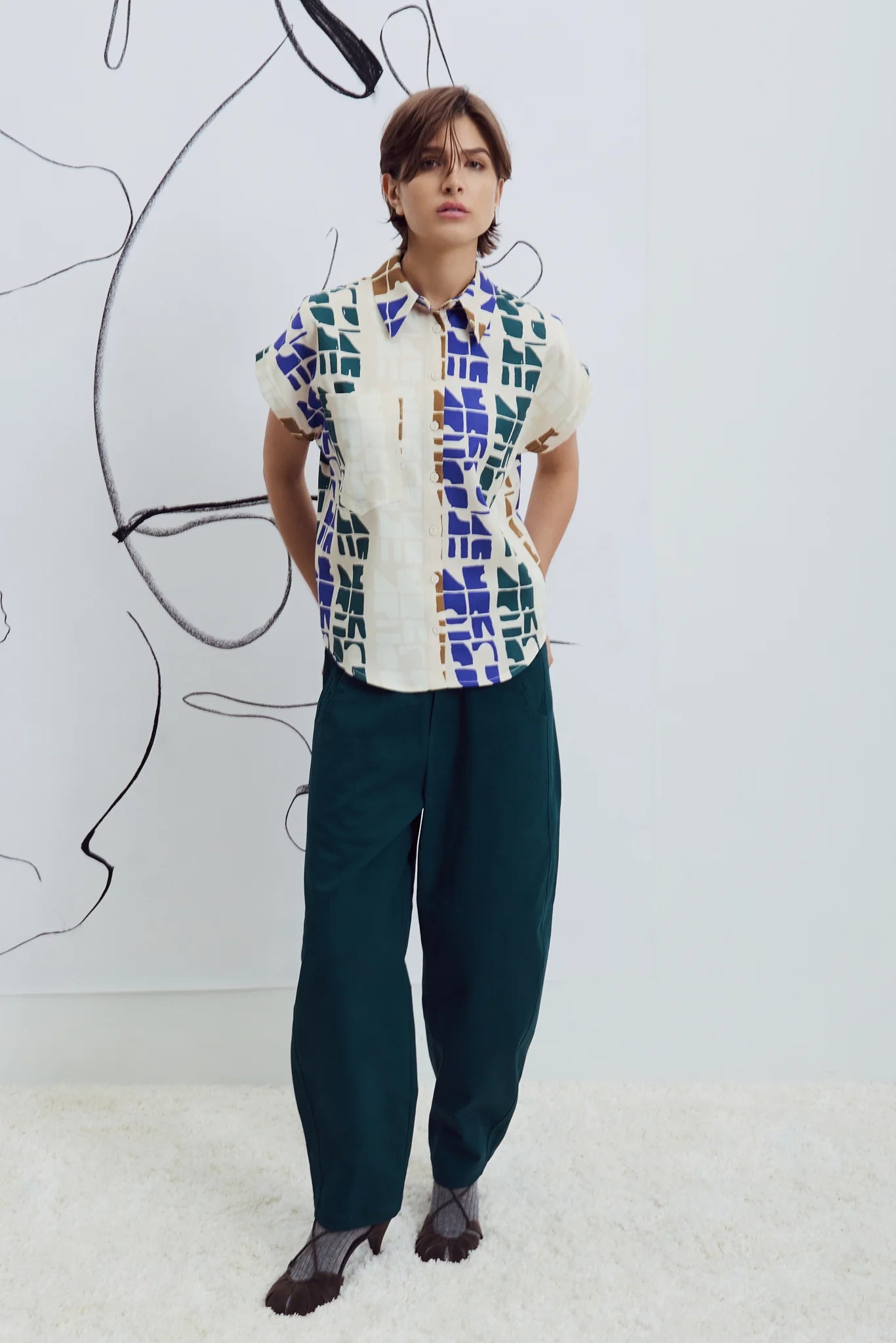 Eve Gravel Jahana Shirt in Blue Totem