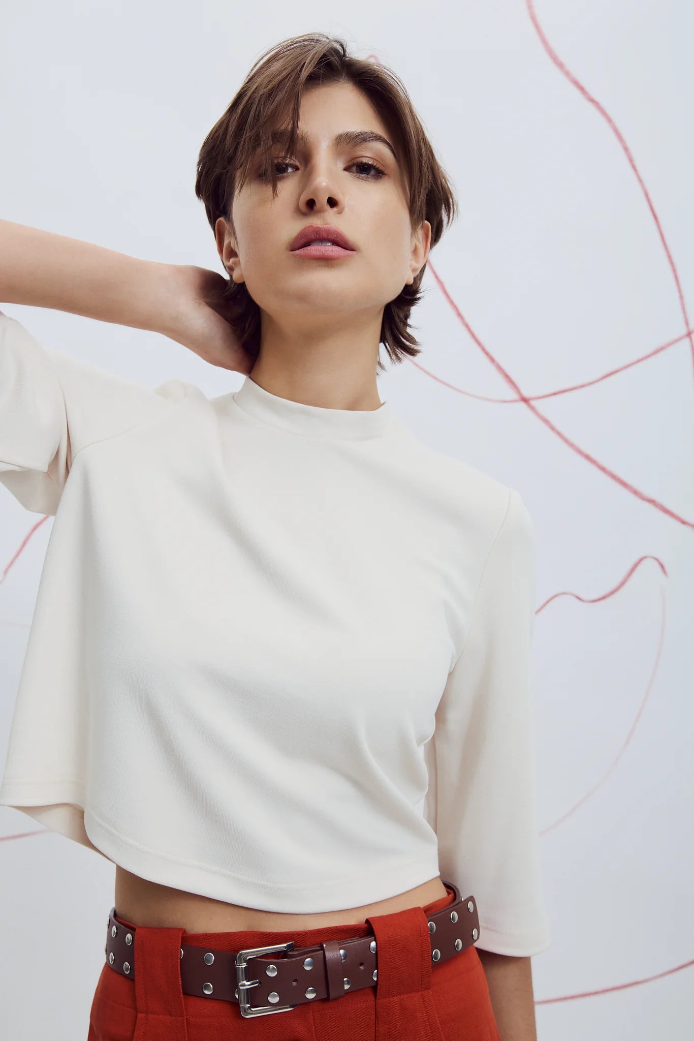 Eve Gravel Iset Top in Cream