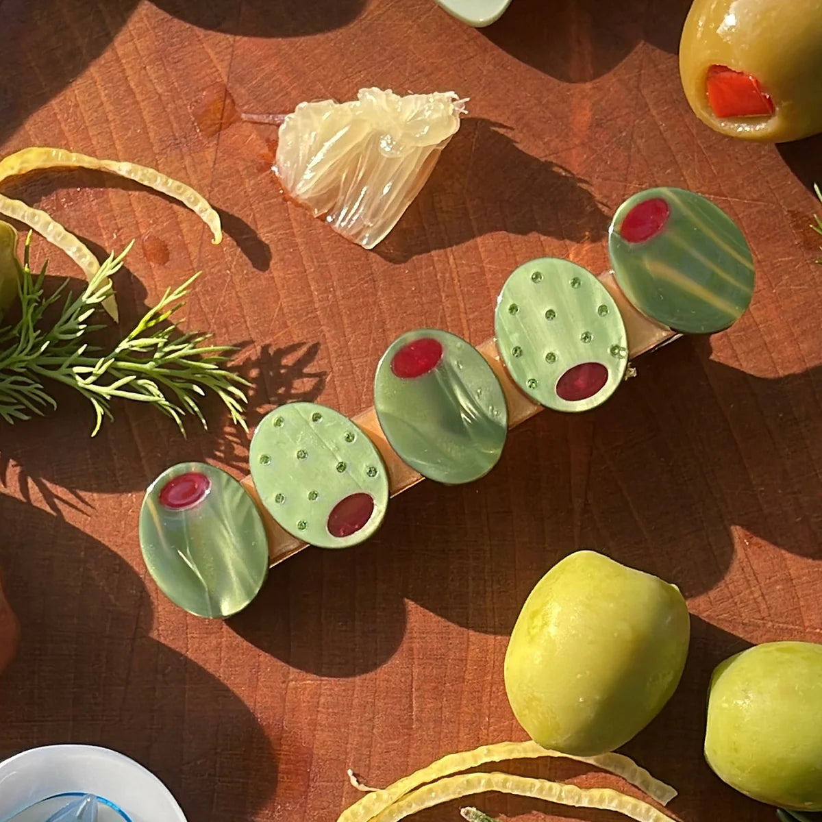 Green Olive Alligator Clip