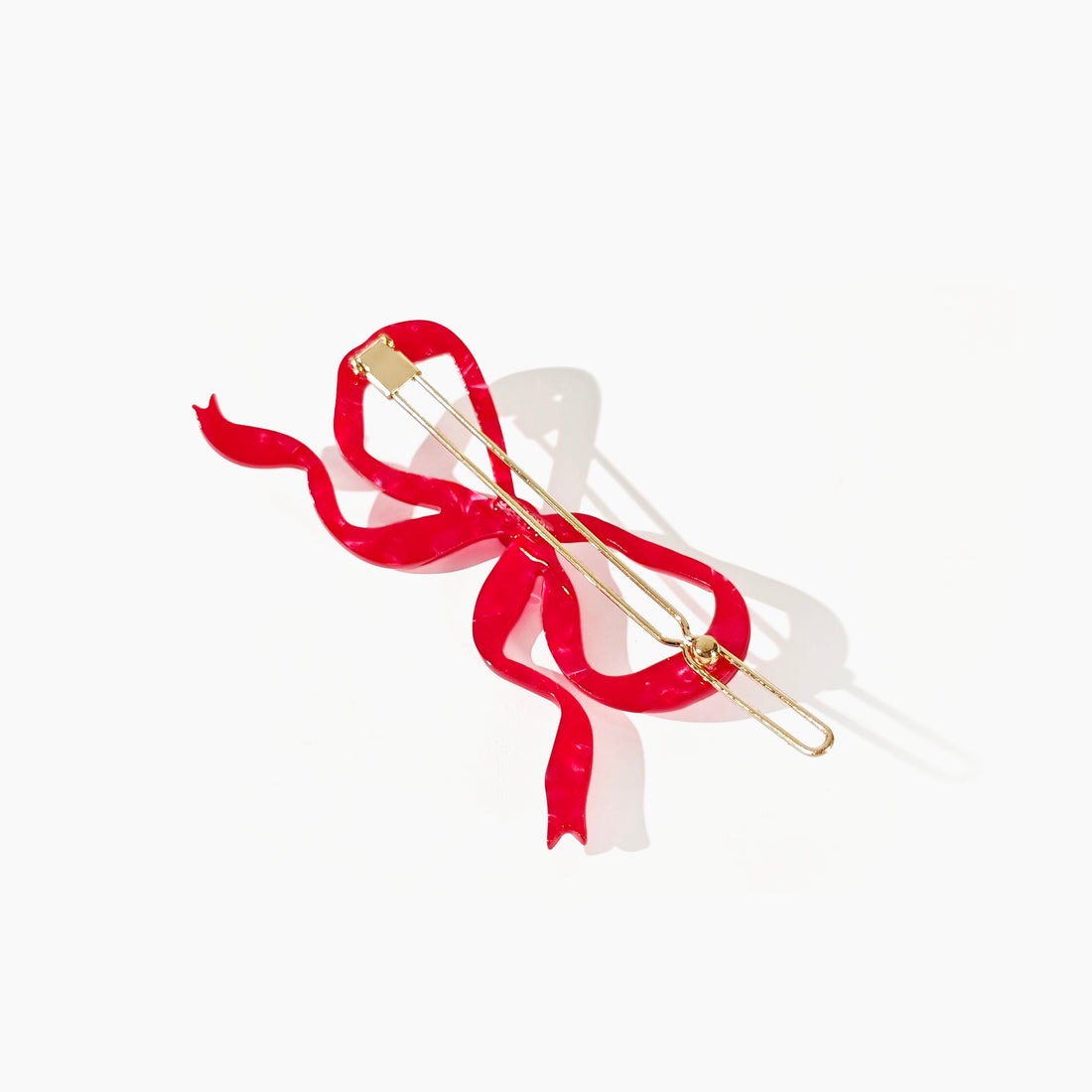 Red Ribbon Bow Clip