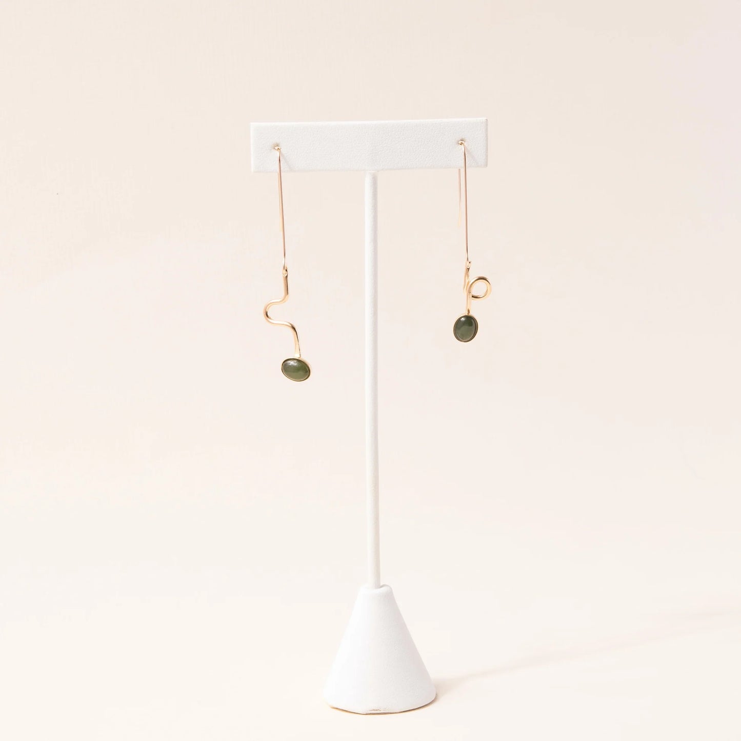 Jade Contour Drop Earrings