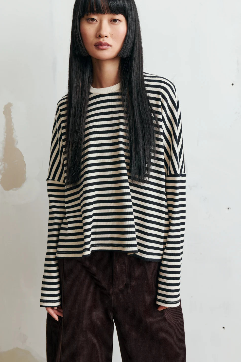 Eve Gravel Mitch Top in Black/Cream