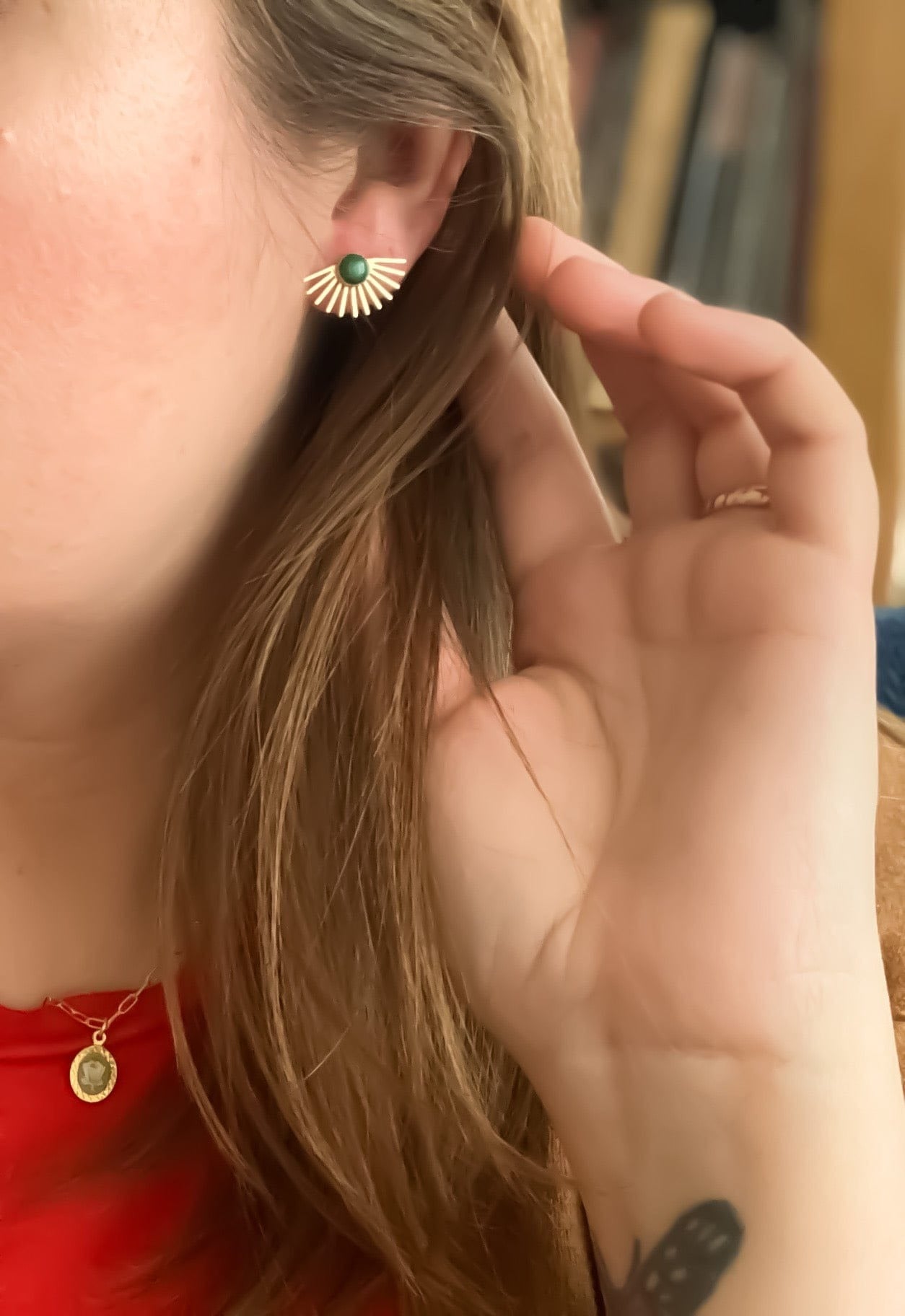 Malachite Beam Studs