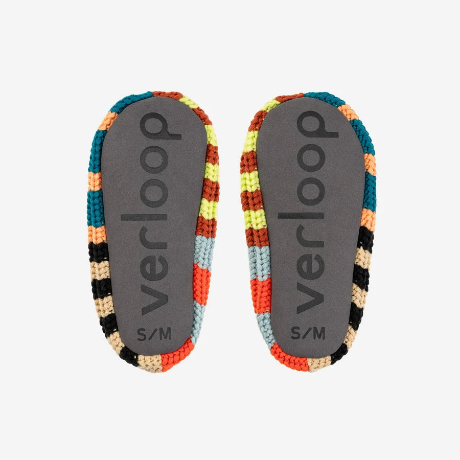 Patchwork Stripe Rib Slippers - Sport