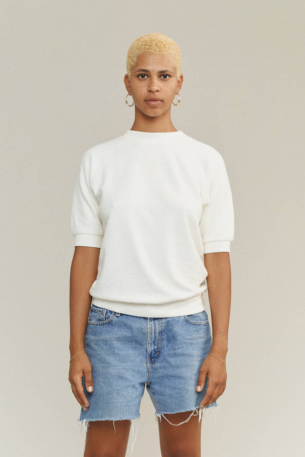 Short Sleeve Raglan Sweatshirt in Stormy Green