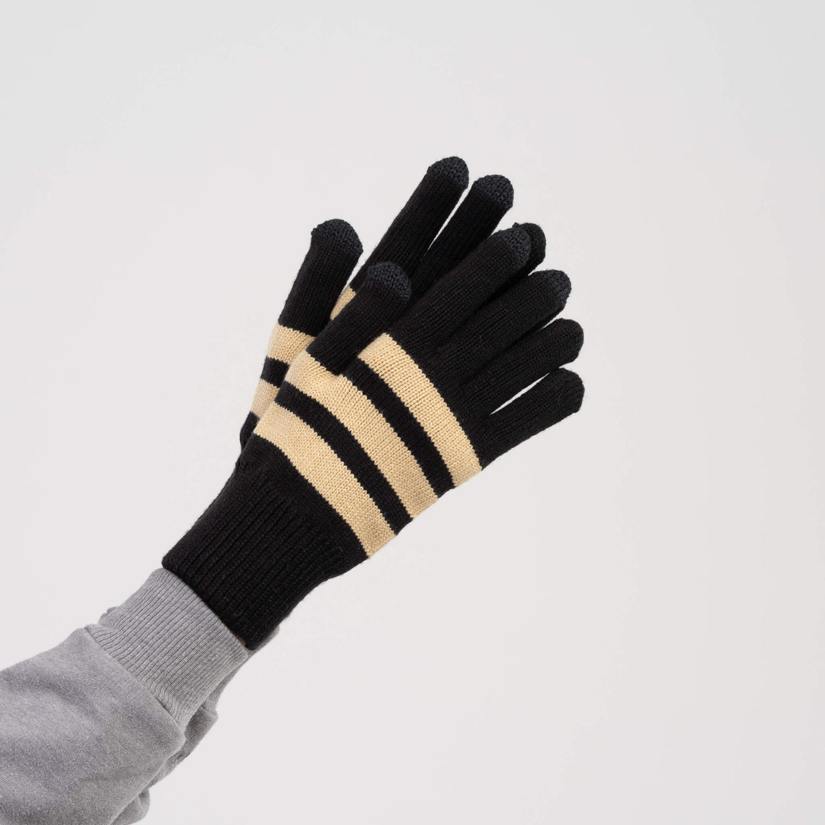 Stripe Touchscreen Gloves - Black Sand