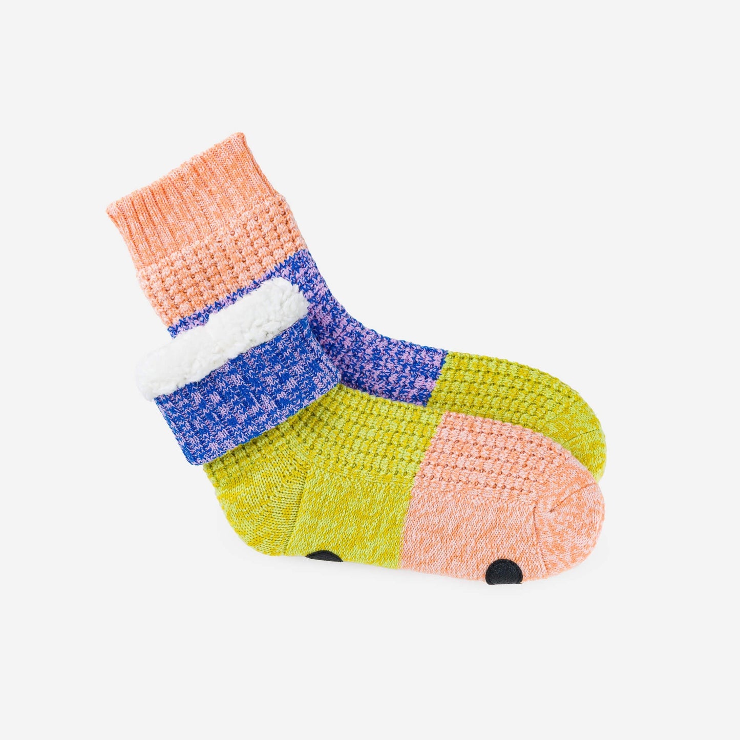 Trio Waffle House Socks - Peach Cobalt