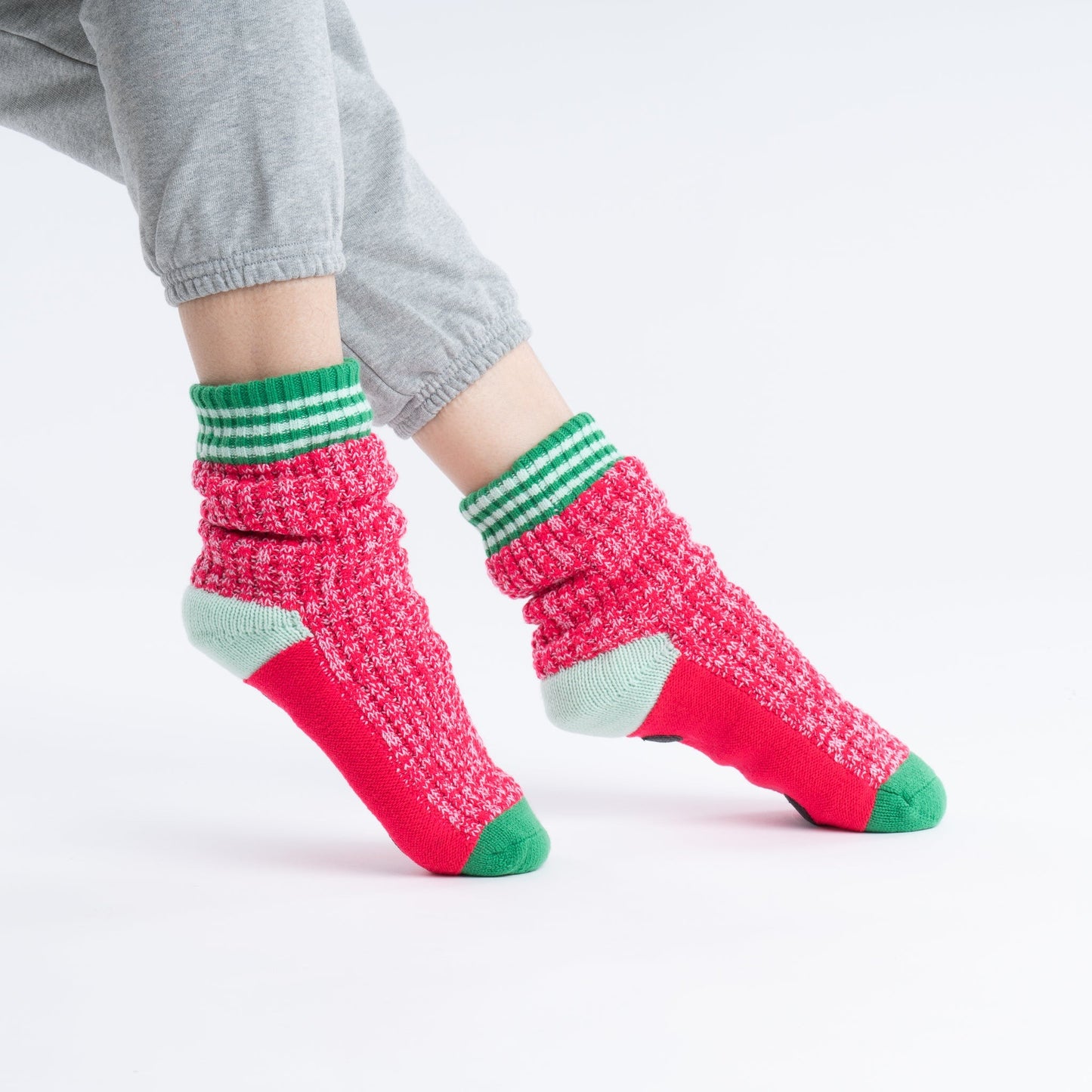 Varsity Knit House Socks - Fuchsia
