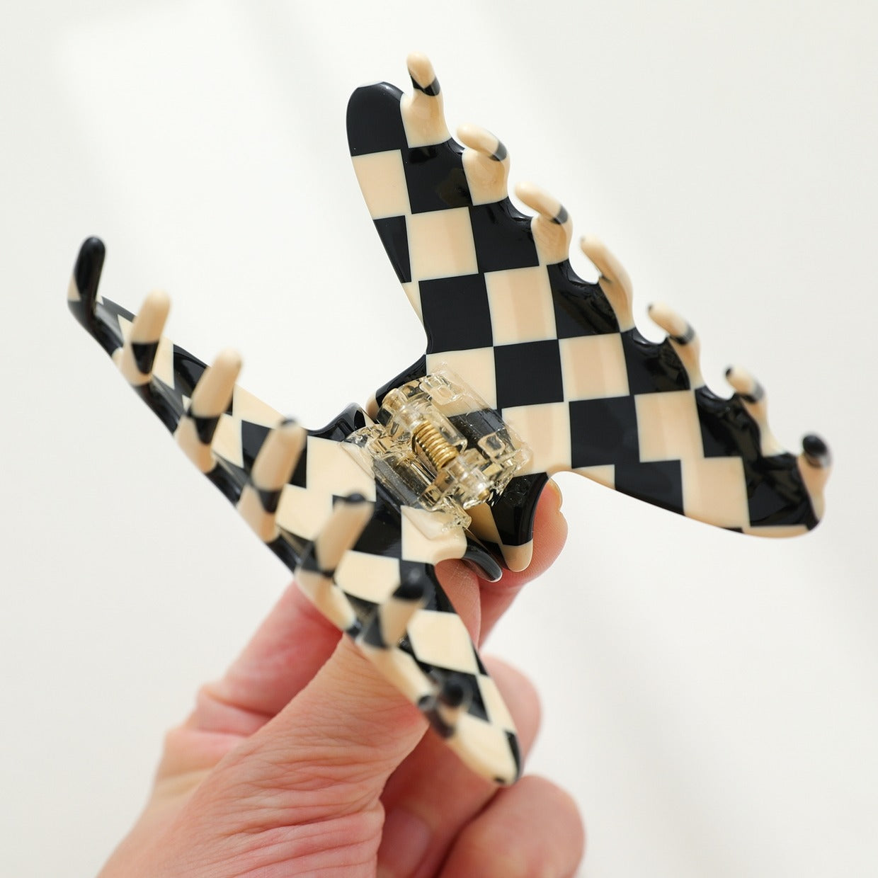 Checked Claw Clip - Long
