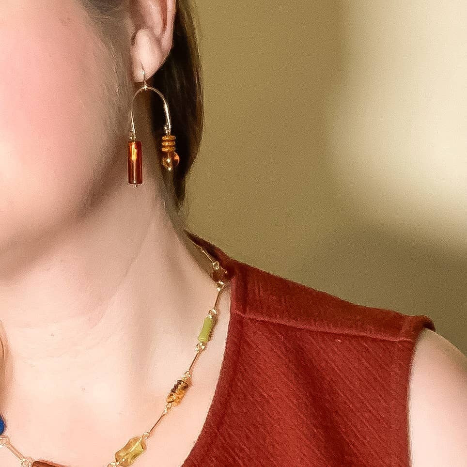 Composition Swing Earrings in Mocha