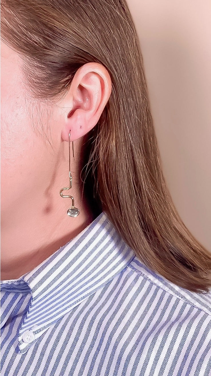 Crystal Contour Drop Earrings