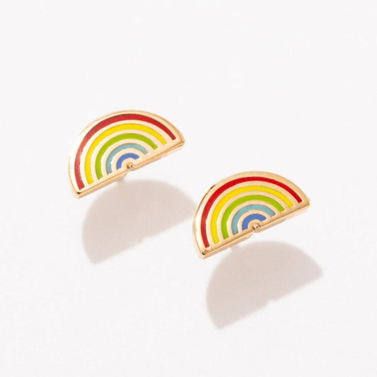 Rainbow Enamel Stud Earrings