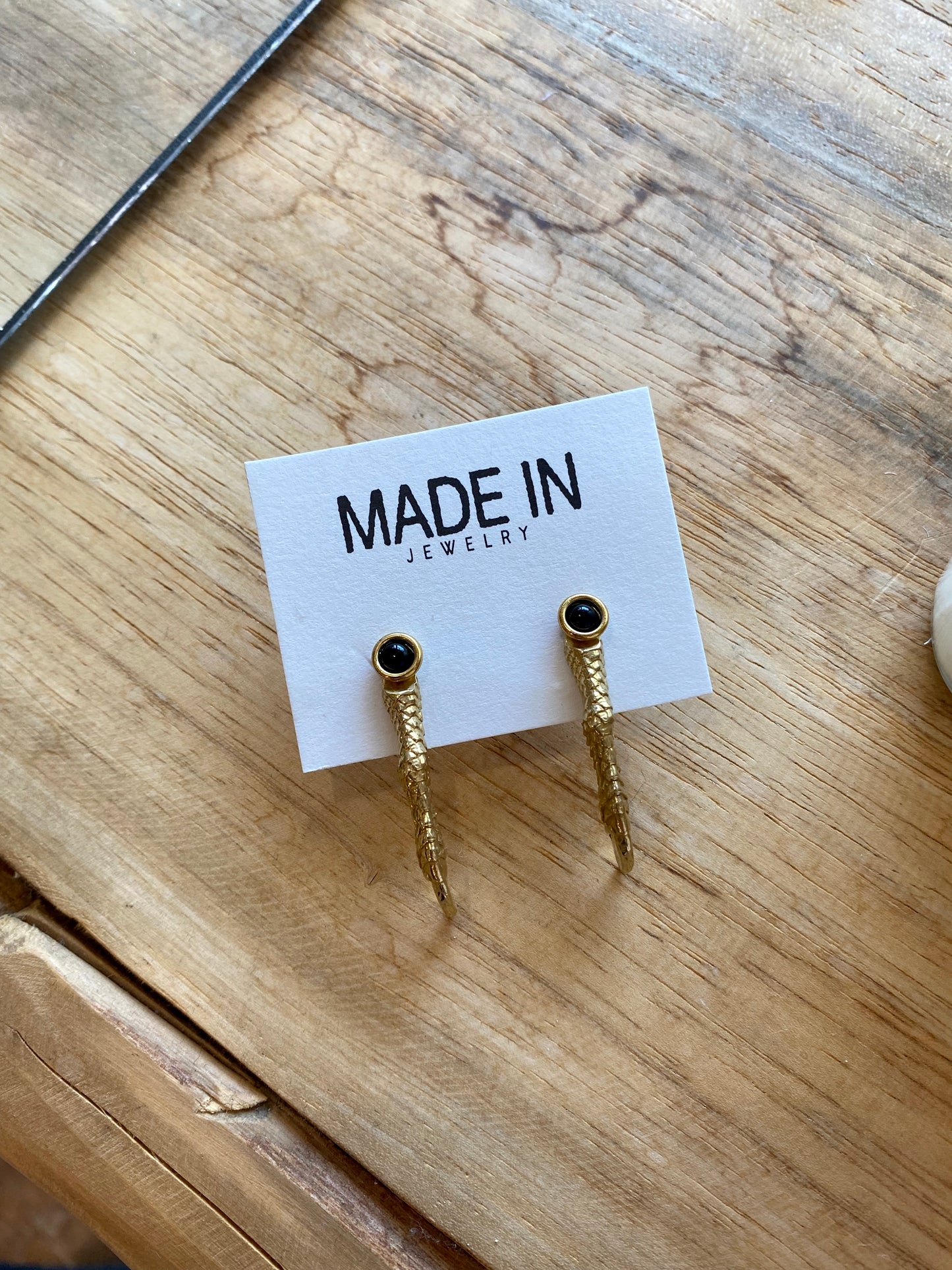 Brass Iguana Claw Earrings