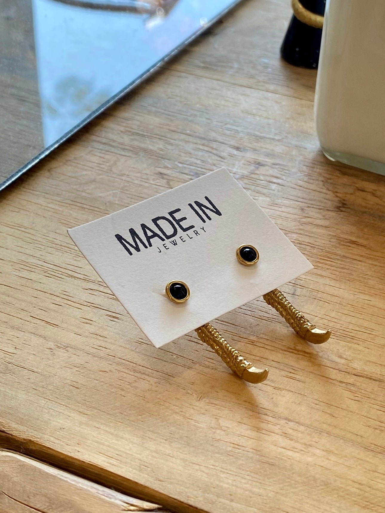 Brass Iguana Claw Earrings