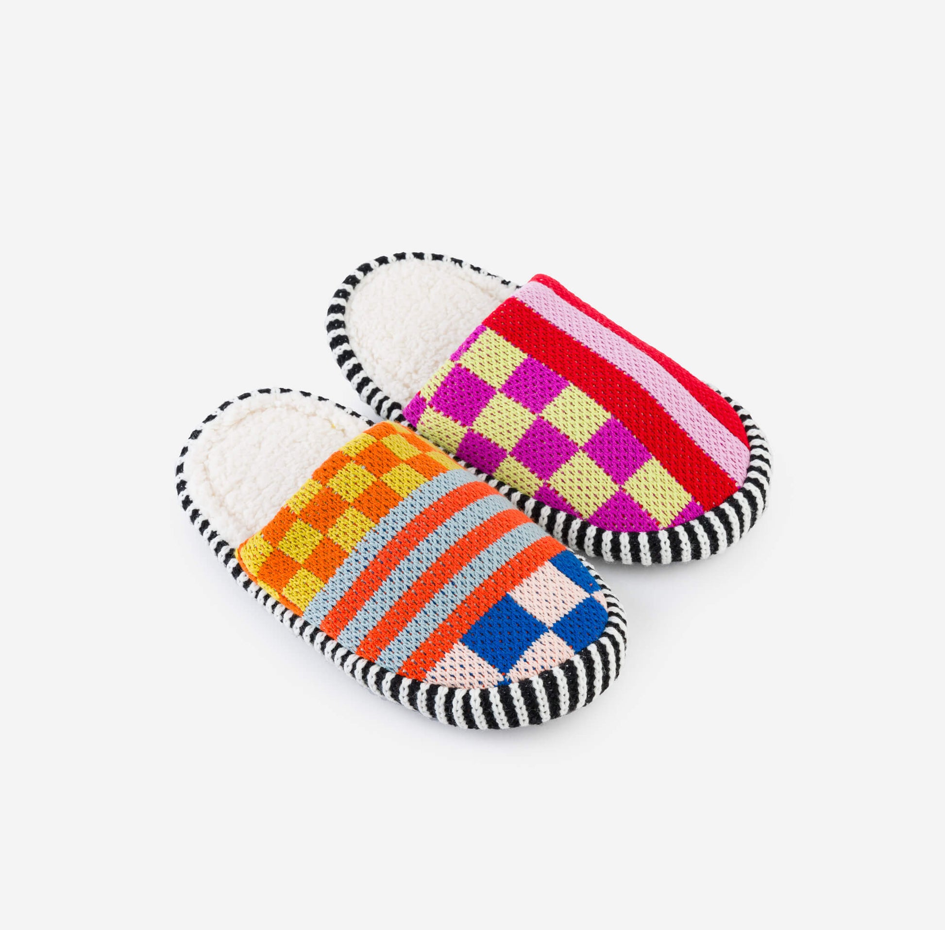 Pattern Patch Slide Slippers - Rainbow