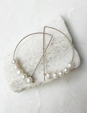 Large Pearl Arch Threader Earrings