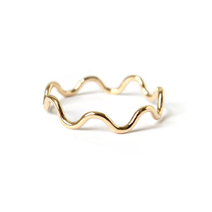 Wavy Ripple Stacking Ring