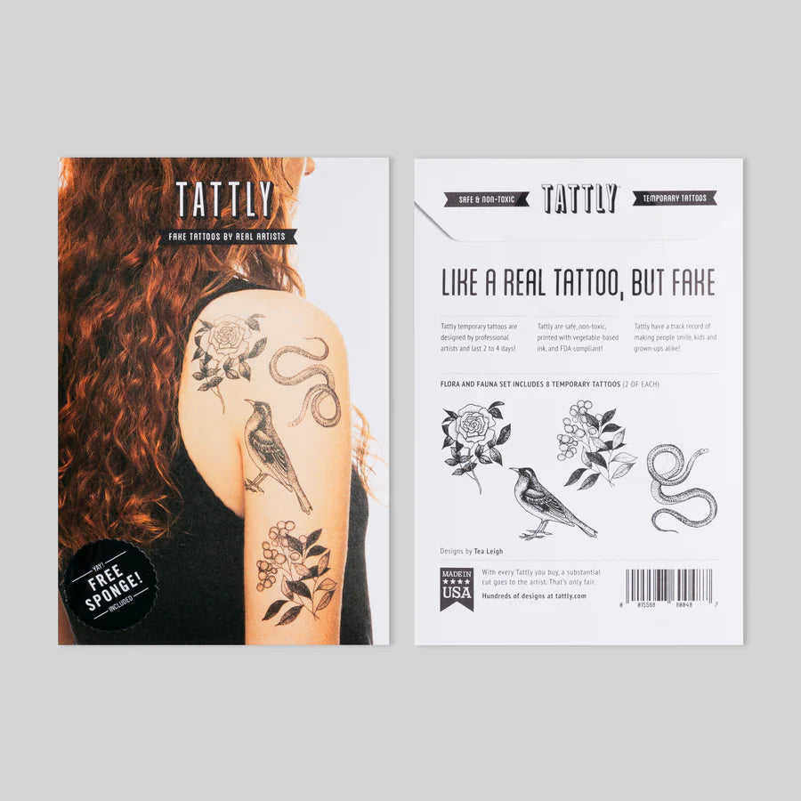 Flora and Fauna Tattoo Set
