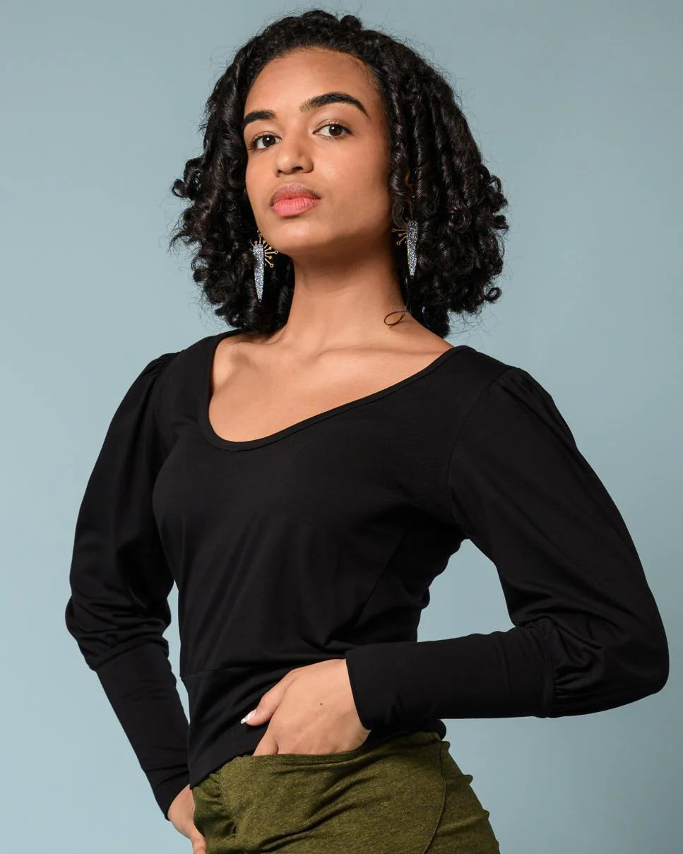 Squasht Debbie Top in Black