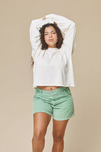 Cropped Long Sleeve Hemp Tee - Pistachio