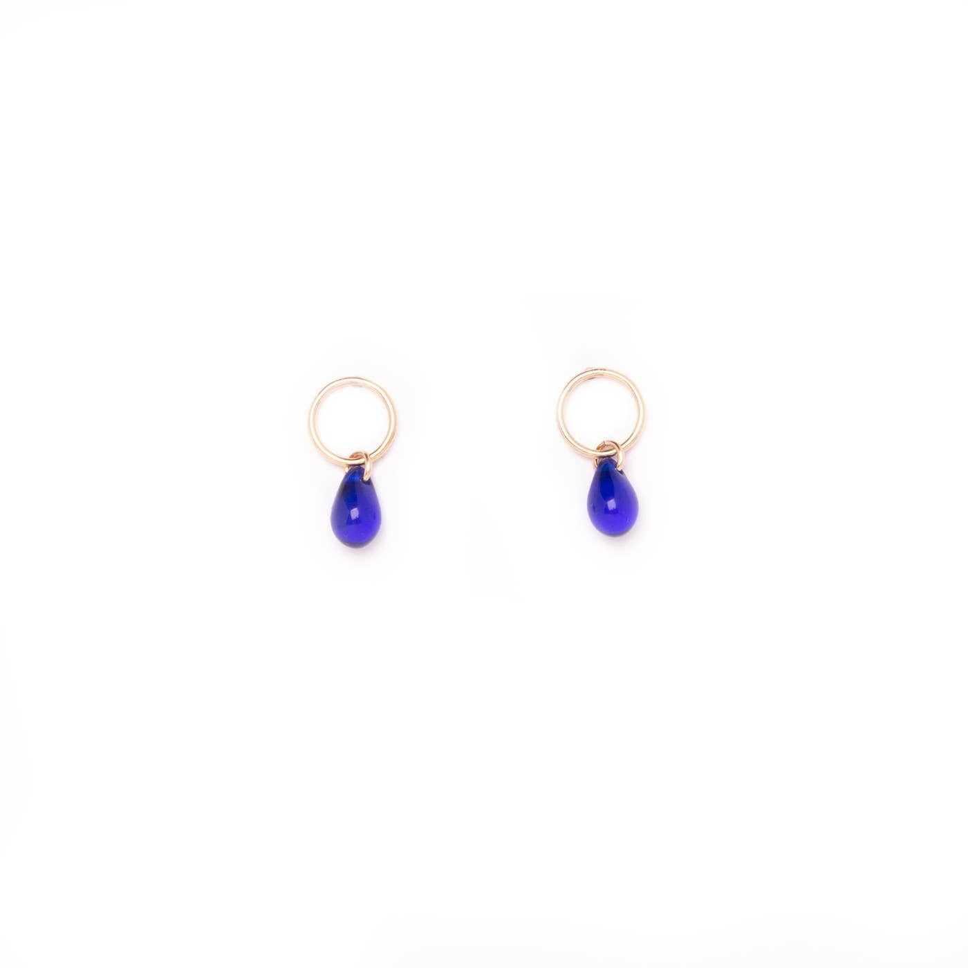 Cobalt Glass Teardrop Studs