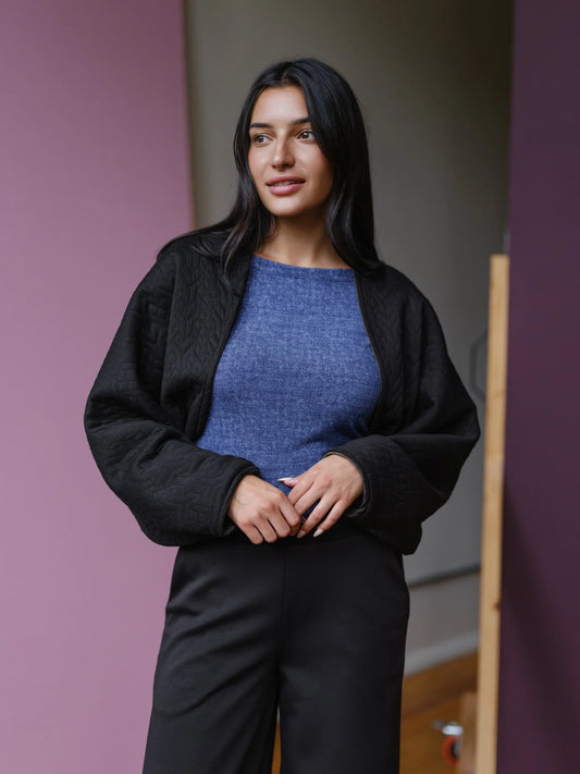 Quilted Bolero in Black