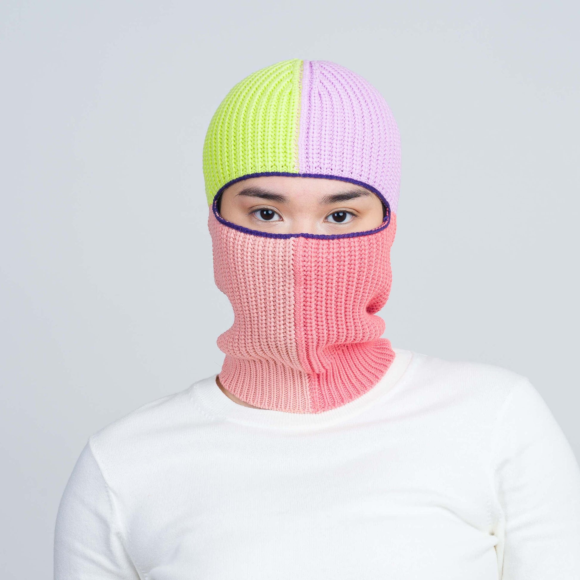 Quattro Knit Balaclava - Lime Coral