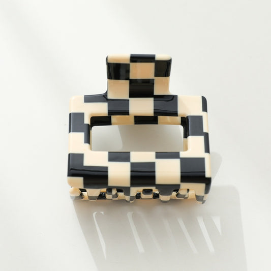 Checked Claw Clip - Rectangle