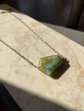 Chrysoprase Slab Pendant Necklace