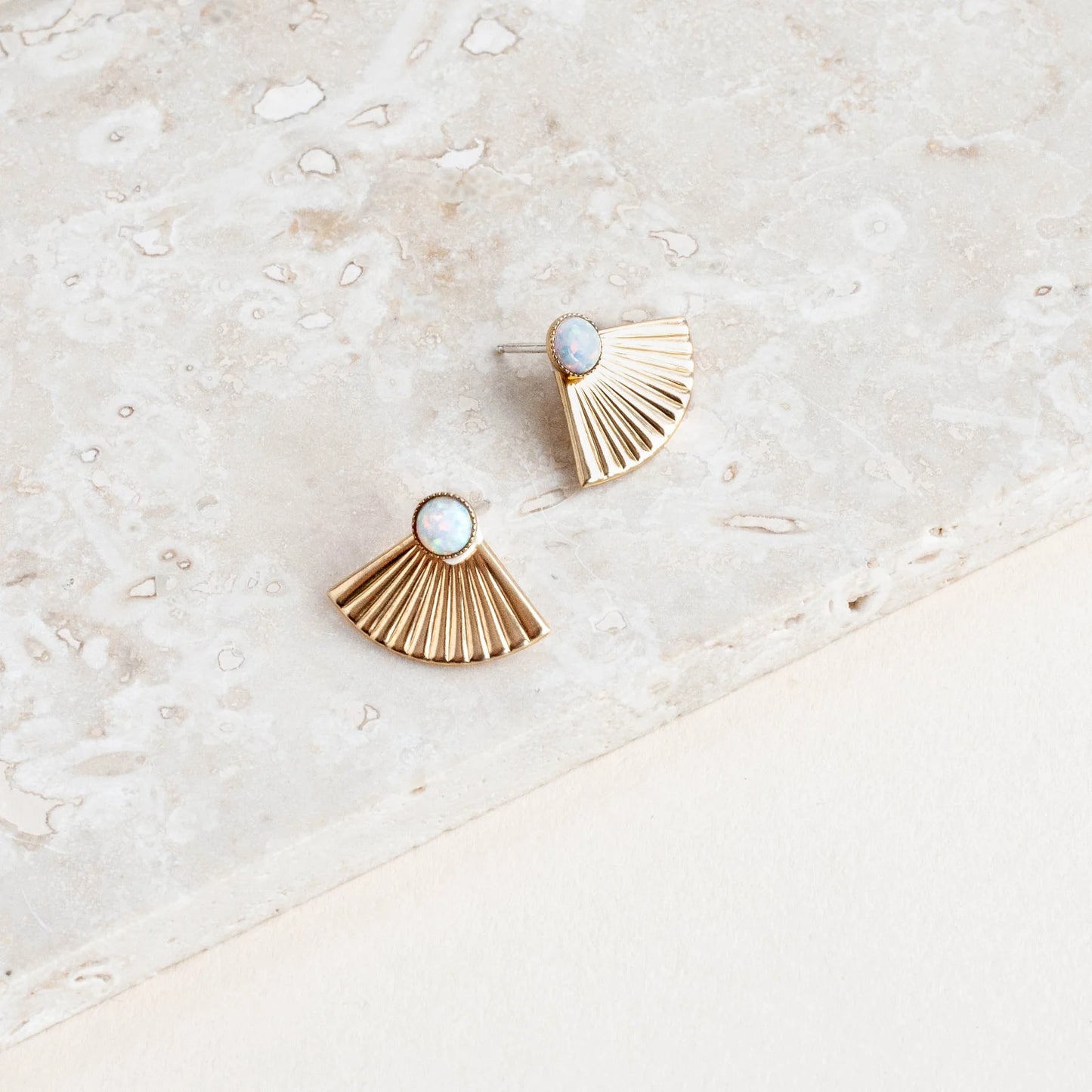 Opal Mini Pleat Jacket Earrings